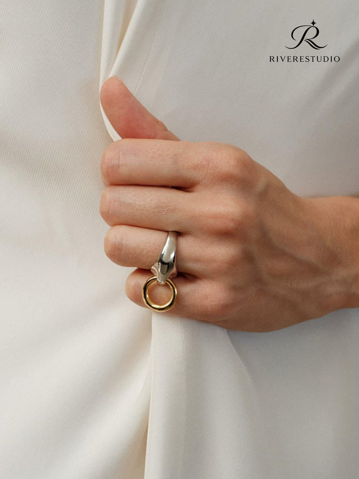 Aureline Contrast Sculptural Gold Ring