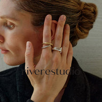 Luneria Double Loop Gold Ring