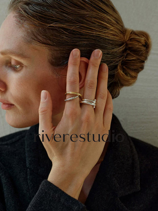 Luneria Double Loop Gold Ring