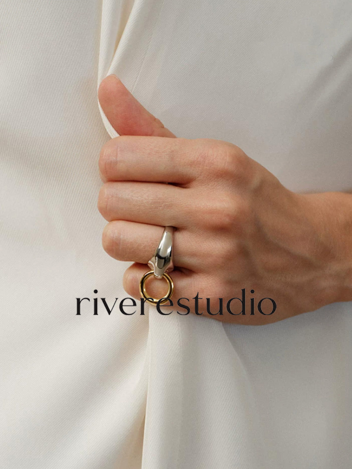 Aureline Contrast Sculptural Gold Ring