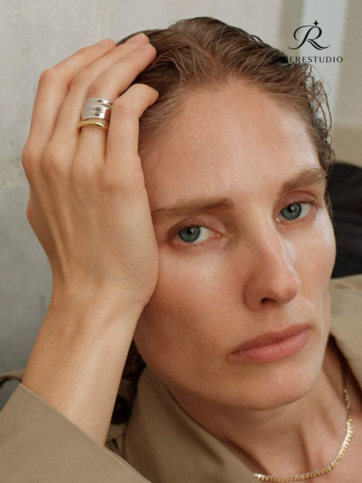 Oro Piegato Wrinkle Texture Gold Ring