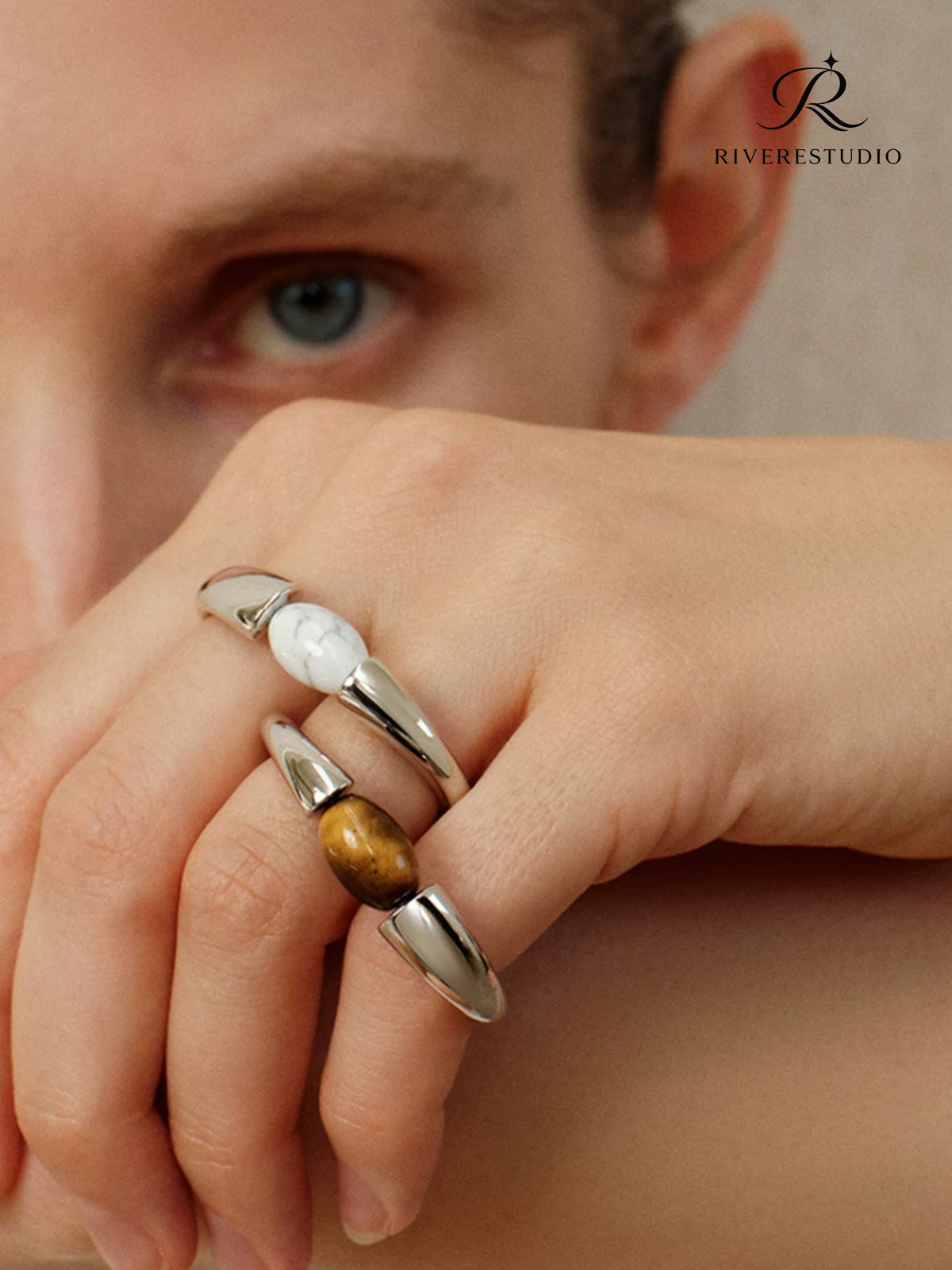 Volcanique Malachite Stone Ring