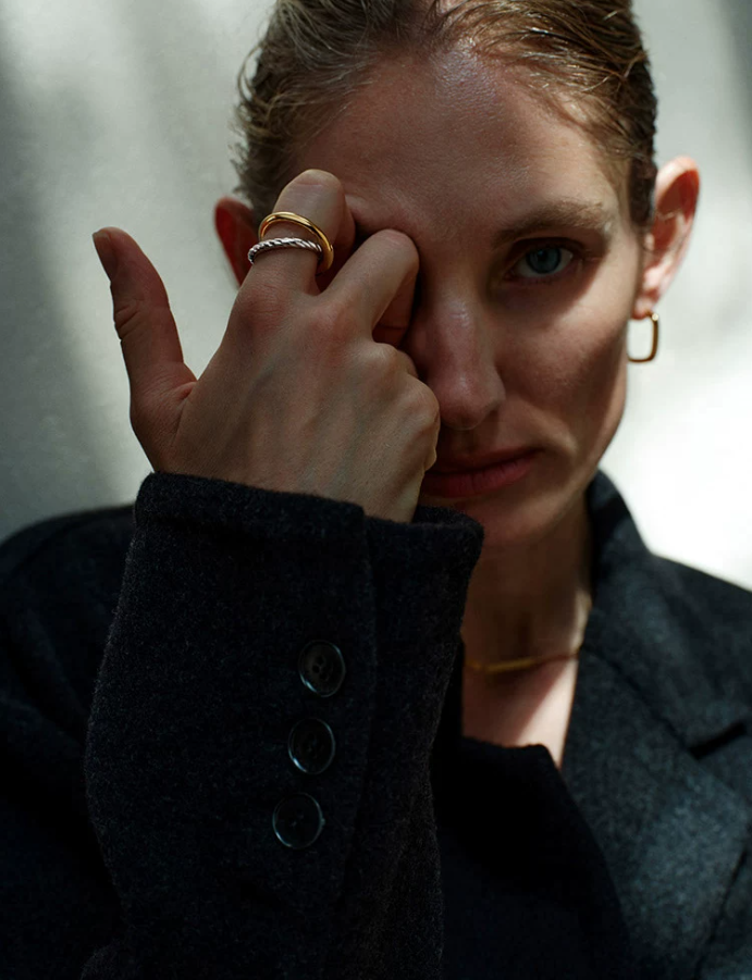 Luneria Double Loop Gold Ring