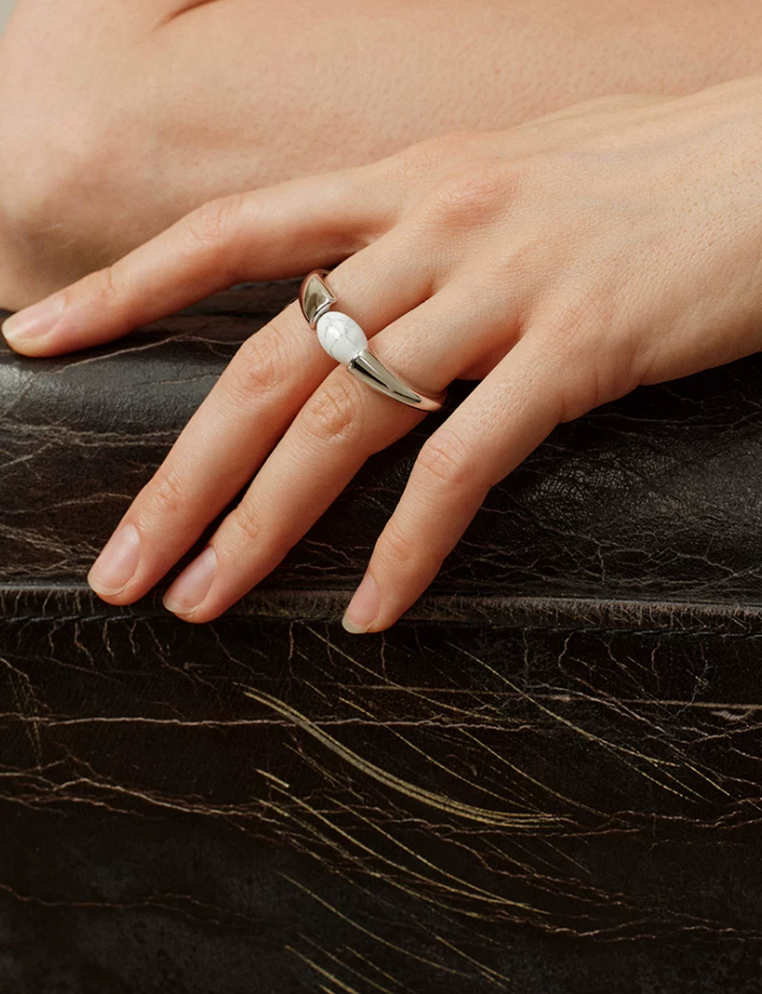 Volcanique Malachite Stone Ring