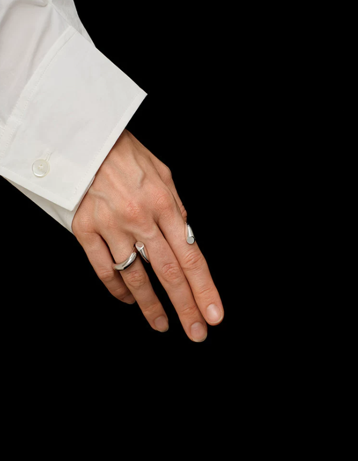Helios Geometric Open Twin Ring