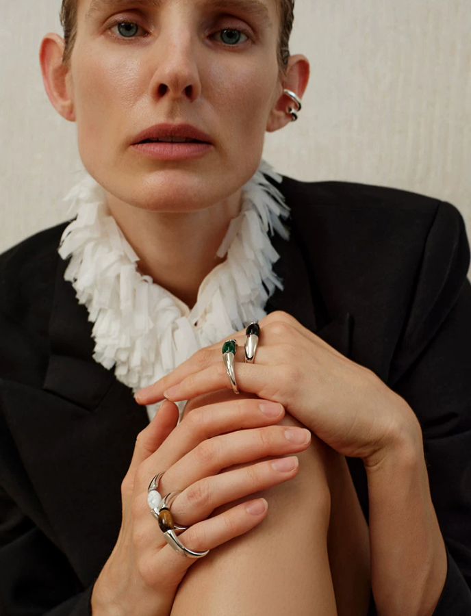 Volcanique Malachite Stone Ring