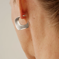 Vecchio Matte Silver Hoops