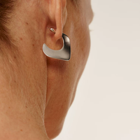 Vecchio Matte Silver Hoops