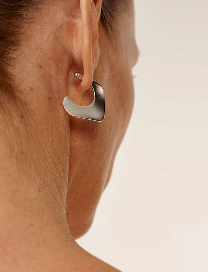 Vecchio Matte Silver Hoops